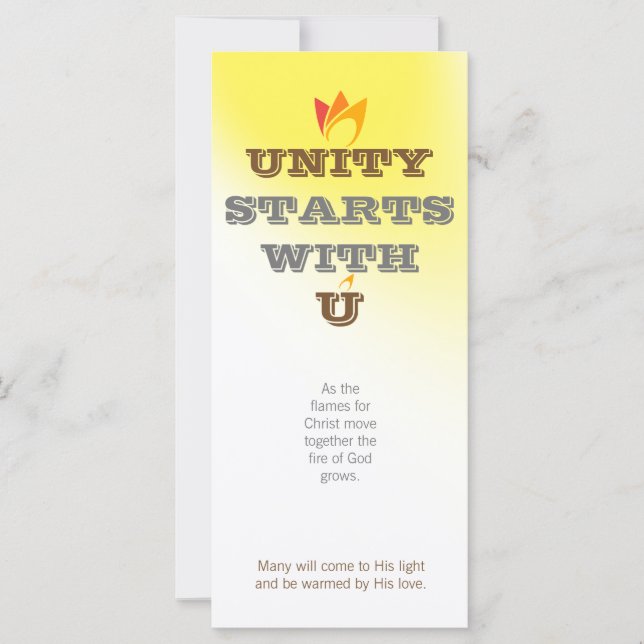 Carte L'UNITÉ COMMENCE AVEC VOUS (feu orange à rouge) &  (Devant)