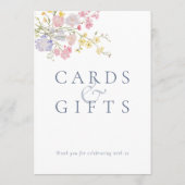 Carte Lush Dusty Blue Script Wedding Tabletop Sign  (Dos)