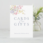 Carte Lush Dusty Blue Script Wedding Tabletop Sign  (Debout devant)