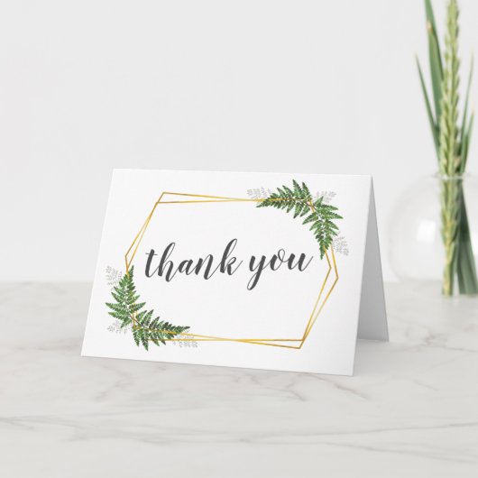 Carte Lush Fern Tropical Botanical Mariage Merci (Devant)