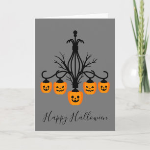 Carte Lustre citrouille d'Halloween