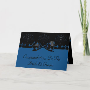 Carte Lustre gothique bleu et noir et mariage de croix