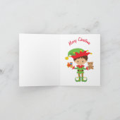 Carte Lutin avec cadeaux et fond blanc  (Intérieur)
