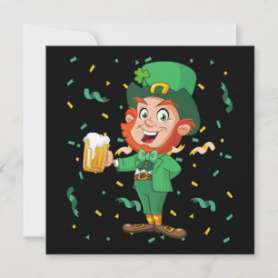 Carte Lutin buvant de la bière St. Patrick