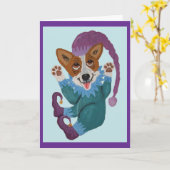 Carte Lutin corgi (Fleur jaune)