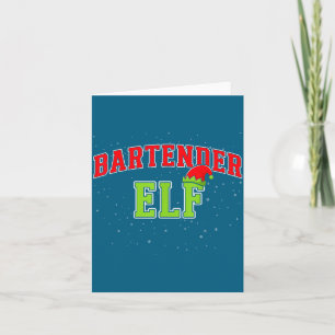 Carte Lutin de barman Noël Famille Groupe assorti Xmas