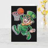 Carte Lutin de basket-ball Saint-Patrick drôle de jeu (Fleur jaune)