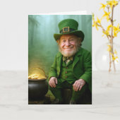 Carte Lutin de la Saint-Patrick avec pièces d'or (Fleur jaune)