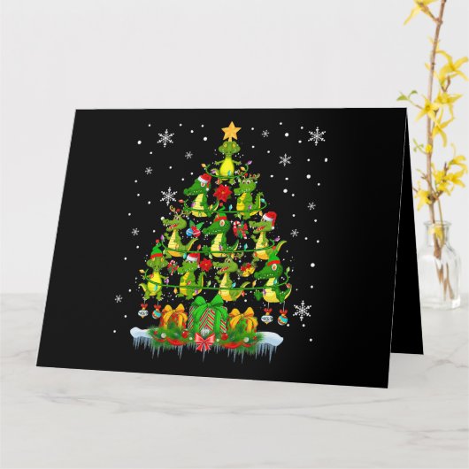 Carte Lutin de rennes de Noël Alligators Lumière de l'ar (Fleur jaune)