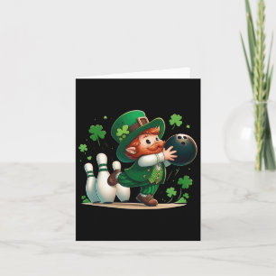 Carte Lutin jouant au bowling jour de la Saint-Patrick t