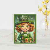 Carte Lutin joyeux - Charme de la Saint-Patrick (Fleur jaune)