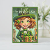 Carte Lutin joyeux - Saint-Patrick Chanceux (Debout devant)
