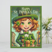 Carte Lutin joyeux - Saint-Patrick Chanceux Char (Debout devant)
