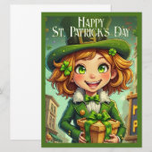 Carte Lutin joyeux - Saint-Patrick Chanceux Char (Devant / Derrière)