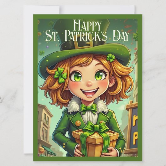Carte Lutin joyeux - Saint-Patrick Chanceux Char (Devant)