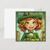 Carte Lutin joyeux - Saint-Patrick Chanceux Char (Devant / Derrière)