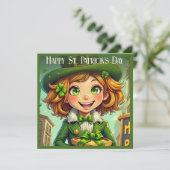 Carte Lutin joyeux - Saint-Patrick Chanceux Char (Debout devant)