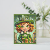 Carte Lutin joyeux - Saint-Patrick Chanceux Char (Debout devant)