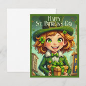 Carte Lutin joyeux - Saint-Patrick Chanceux Char (Devant / Derrière)