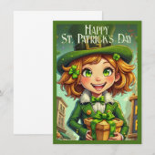 Carte Lutin joyeux - Saint-Patrick Chanceux Char (Devant / Derrière)