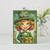 Carte Lutin joyeux - Saint-Patrick Chanceux Char (Debout devant)