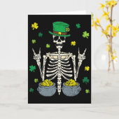 Carte Lutin squelette Saint-Patrick jour du trèfle (Fleur jaune)