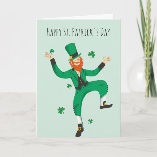 Carte Lutin Trèfle Bonne Fête de la Saint-Patrick (Devant)
