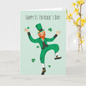 Carte Lutin Trèfle Bonne Fête de la Saint-Patrick (Fleur jaune)