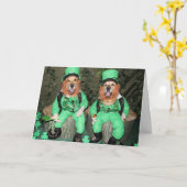 Carte Lutins chanceux de golden retriever (Fleur jaune)