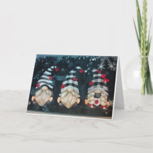 CARTE "LUTINS DE NOËL AVEC VOEUX DE NOËL"