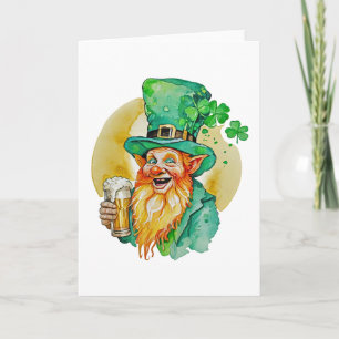 Carte Lutins joyeux buvant de la bière Shamrock Brew Pub