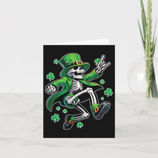 Carte Lutins squelette dansant St. Patrick's Day (Devant)