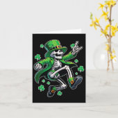 Carte Lutins squelette dansant St. Patrick's Day (Fleur jaune)
