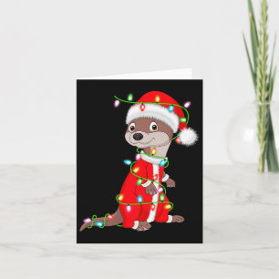 Carte Lutre Éclairages de Noël Costume de Père Noël Anim