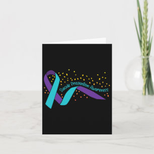 Carte Lutte Contre Le Suicide Ribbo Turquoise Et Violet