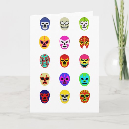 Carte Lutte mexicaine de masque de Lucha Libre (Devant)