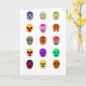 Carte Lutte mexicaine de masque de Lucha Libre (Fleur jaune)