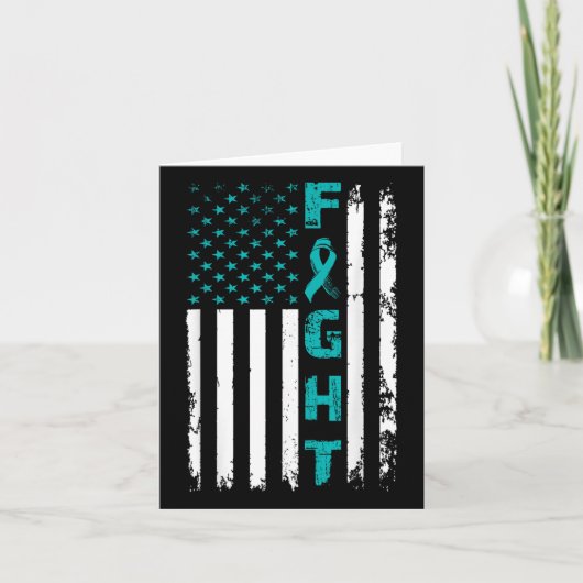 Carte Lutter contre le cancer de l'ovaire American Flag  (Devant)