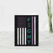 Carte Lutter contre le semicolon Drapeau Sensibilisation (Devant)