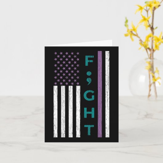 Carte Lutter contre le semicolon Drapeau Sensibilisation (Fleur jaune)