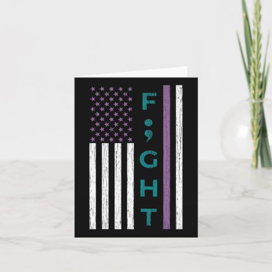 Carte Lutter contre le semicolon Drapeau Sensibilisation (Devant)