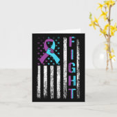 Carte Lutter contre le suicide drapeau américain violet  (Fleur jaune)