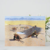 Carte Lutter pour le trou d'eau (par Frederic Remington) (Debout devant)