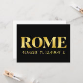 Carte Lux Gold Rome Latitude & Longitude Salutation (Devant/Arrière en situation)