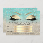 Carte Lux Lashes Blue Ivory Gold certificat maquillage c (Devant / Derrière)