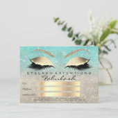 Carte Lux Lashes Blue Ivory Gold certificat maquillage c (Debout devant)