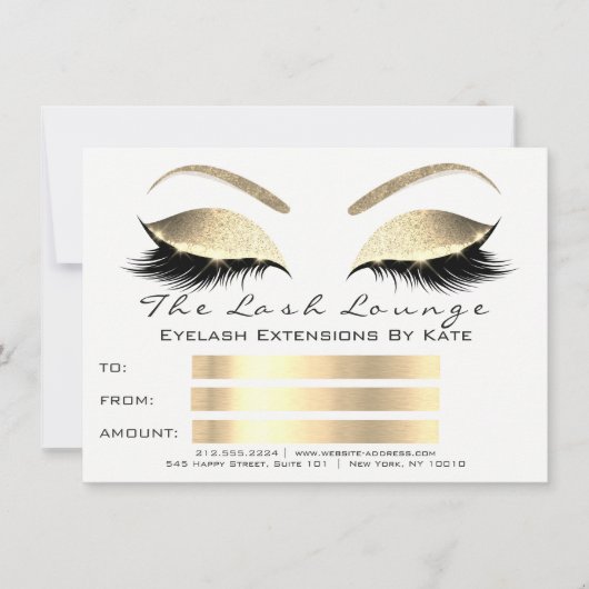 Carte Lux Lashes White Blac Gold certificat maquillage c (Devant)
