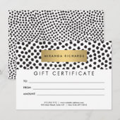 Carte Luxe Black Confetti Dots II Certificat cadeau (Devant / Derrière)