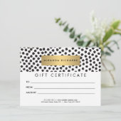 Carte Luxe Black Confetti Dots II Certificat cadeau (Debout devant)