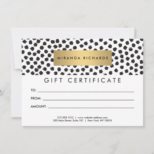 Carte Luxe Black Confetti Dots II Certificat cadeau (Devant)